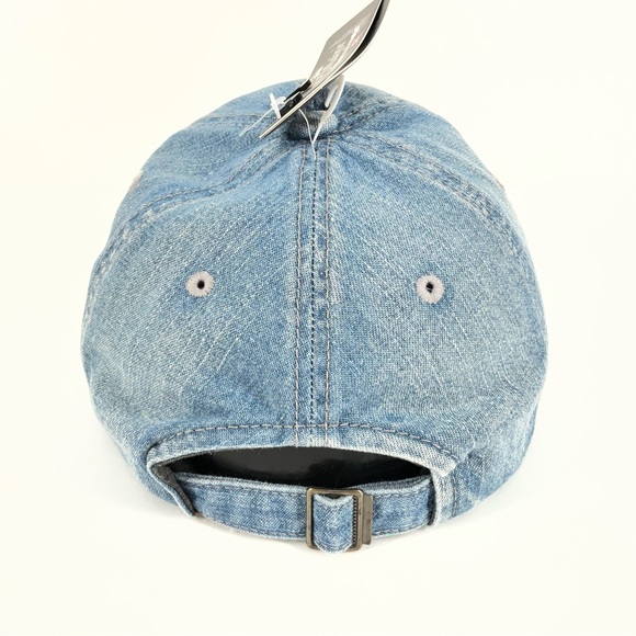 LONDON Blue Light Wash Denim Baseball Cap Union Jack Flag | Adjustable OS - Picture 3 of 5